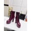 Saint Laurent Heel 14.5cm Platform 4.5cm Cherry Lace-up Booties Smooth Leather Burgundy 2022