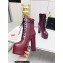 Saint Laurent Heel 14.5cm Platform 4.5cm Cherry Lace-up Booties Smooth Leather Burgundy 2022