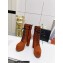 Saint Laurent Heel 14.5cm Platform 4.5cm Cherry Lace-up Booties Suede Brown 2022