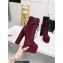 Saint Laurent Heel 14.5cm Platform 4.5cm Cherry Lace-up Booties Suede Burgundy 2022