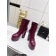 Saint Laurent Heel 14.5cm Platform 4.5cm Mina Buckle Booties Smooth Leather Burgundy 2022