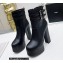 Saint Laurent Heel 14.5cm Platform 4.5cm Mina Buckle Booties Smooth Leather Black 2022