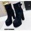 Saint Laurent Heel 14.5cm Platform 4.5cm Cherry Buckle Booties Suede Black 2022