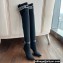 Balmain Heel 9.5cm knit Raven thigh-high boots Black 2022