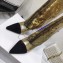 Balmain Heel 10.5cm Bicolor Sleeve Sequins Glitter boots Gold 2022