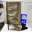 Balmain Heel 10.5cm Bicolor Sleeve Sequins Glitter boots Gold 2022