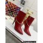 Louis Vuitton Heel 10cm Mansion Ankle Boots Red with Chain 2022