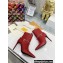 Louis Vuitton Heel 10cm Mansion Ankle Boots Red with Chain 2022