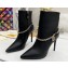 Louis Vuitton Heel 10cm Mansion Ankle Boots Black with Chain 2022