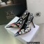 Dior Heel 9.5cm J'Adior Slingback Pumps in Black Embroidered Cotton with Toile de Jouy Pop Motif in Multicolor Beads and Strass 2022