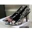 Dior Heel 9.5cm J'Adior Slingback Pumps in Black Embroidered Cotton with Toile de Jouy Pop Motif in Multicolor Beads and Strass 2022