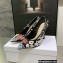 Dior Heel 9.5cm J'Adior Slingback Pumps in Black Embroidered Cotton with Toile de Jouy Pop Motif in Multicolor Beads and Strass 2022