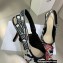 Dior Heel 9.5cm J'Adior Slingback Pumps in Black Embroidered Cotton with Toile de Jouy Pop Motif in Multicolor Beads and Strass 2022