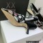Dior Heel 6.5cm J'Adior Slingback Pumps in Black Embroidered Cotton with Toile de Jouy Pop Motif in Multicolor Beads and Strass 2022