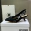 Dior Heel 6.5cm J'Adior Slingback Pumps in Macramé Embroidered Cotton Black 2022