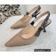 Dior Heel 6.5cm J'Adior Slingback Pumps in Beige Embroidered Jute Canvas 2022