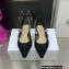 Dior J'Adior Slingback Ballerina Flats in Macramé Embroidered Cotton Black 2022