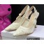 Dior Heel 9.5cm J'Adior Slingback Pumps in Macramé Embroidered Cotton White 2022