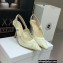 Dior Heel 9.5cm J'Adior Slingback Pumps in Macramé Embroidered Cotton White 2022