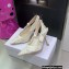 Dior Heel 9.5cm J'Adior Slingback Pumps in Macramé Embroidered Cotton White 2022