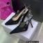 Dior Heel 9.5cm J'Adior Slingback Pumps in Macramé Embroidered Cotton Black 2022