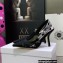 Dior Heel 9.5cm J'Adior Slingback Pumps in Macramé Embroidered Cotton Black 2022
