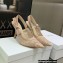 Dior Heel 9.5cm J'Adior Slingback Pumps in Macramé Embroidered Cotton Nude 2022