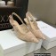 Dior Heel 6.5cm J'Adior Slingback Pumps in Macramé Embroidered Cotton Nude 2022