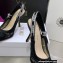 Dior Heel 9.5cm J'Adior Slingback Pumps in Macramé Embroidered Cotton Black 2022