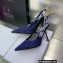 Dior Heel 9.5cm J'Adior Slingback Pumps in Macramé Embroidered Cotton Blue 2022