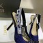 Dior Heel 9.5cm J'Adior Slingback Pumps in Macramé Embroidered Cotton Blue 2022