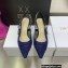 Dior Heel 6.5cm J'Adior Slingback Pumps in Macramé Embroidered Cotton Blue 2022