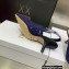 Dior Heel 6.5cm J'Adior Slingback Pumps in Macramé Embroidered Cotton Blue 2022