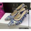 Dior Heel 6.5cm J'Adior Slingback Pumps in Bright Blue Toile de Jouy Embroidered Cotton 2022