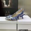 Dior Heel 6.5cm J'Adior Slingback Pumps in Bright Blue Toile de Jouy Embroidered Cotton 2022