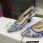 Dior Heel 6.5cm J'Adior Slingback Pumps in Bright Blue Toile de Jouy Embroidered Cotton 2022