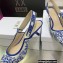 Dior Heel 6.5cm J'Adior Slingback Pumps in Bright Blue Toile de Jouy Embroidered Cotton 2022