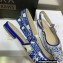 Dior J'Adior Slingback Ballerina Flats in Bright Blue Toile de Jouy Embroidered Cotton 2022
