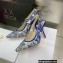Dior Heel 9.5cm J'Adior Slingback Pumps in Bright Blue Toile de Jouy Embroidered Cotton 2022