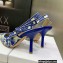 Dior Heel 9.5cm J'Adior Slingback Pumps in Bright Blue Toile de Jouy Embroidered Cotton 2022