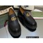 Gucci lug sole Loafers Leather Black with Double G 2022