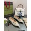 Gucci leather ballet flats with Horsebit and chain 621161 White 2022