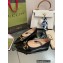 Gucci leather ballet flats with Horsebit and chain 621161 Black 2022