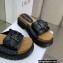 Dior Diorquake Strap Slides Sandals in Calfskin Black 2022