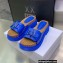 Dior Diorquake Strap Slides Sandals in Calfskin Blue 2022