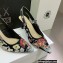 Dior Heel 6.5cm J'Adior Slingback Pumps in Black Multicolor Embroidered Cotton with Toile de Jouy Pop Motif 2022