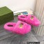 Gucci x The North Face shearling slides Fuchsia 2022