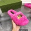 Gucci x The North Face shearling slides Fuchsia 2022