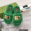 Gucci x The North Face shearling slides Green 2022