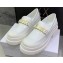 Dior Heel 5.5cm Brushed Calfskin Code Loafers White 2022